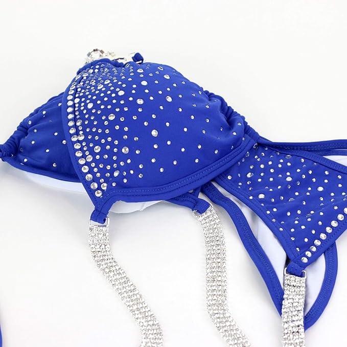 Competition Bikini Suit | NPC IFBB Posing Suit |Scrunch Bikini | Sapphire Blue